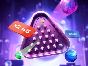 Tampilan permainan Plinko